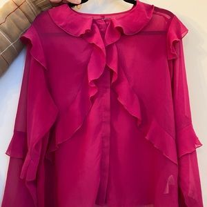 Pink Ruffle Blouse